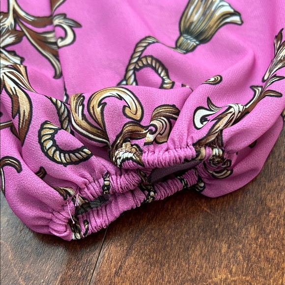 Milly Long Sleeve Pink and Brown Chain Patterned Dress, Size 8, NWOT - Picture 5 of 16